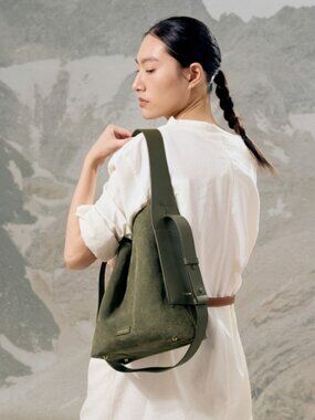 Songmont Olive Green Medium Drippy Tote Bag